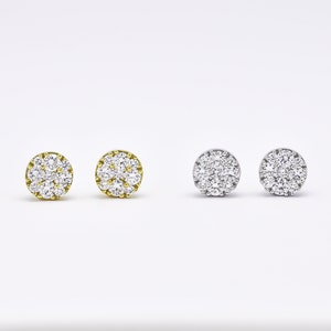 Natural Diamond Earrings, 18 KT Gold Modern Earrings, Classic Diamond Studs, Simple diamond Studs, Simple Diamond Gift, Gift for Him or Her