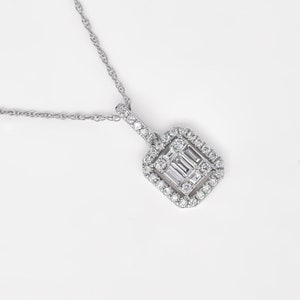 Natural Diamond Pendant, 18KT White Gold Diamond Pendant, Designer Diamond Pendant for Women, Women&#39;s Diamond Jewelry,