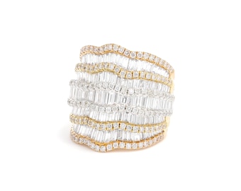 Natural Diamond Ring,  18KT White Gold  Statement Ring, Exclusive Designer Diamond Ring, Luxury Diamond Ring