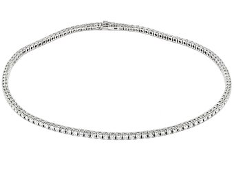 Collier en or blanc 18 carats avec diamants naturels, collier tendance pour femme, luxueux collier en diamants