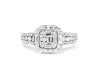 Natural Diamond Ring, 18KT Gold Art Deco Cocktail Ring, Elegant Diamond Ring, Luxurious Gift, Women's Diamond luxury Ring