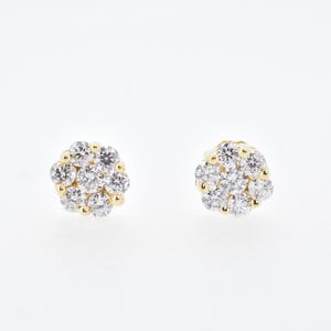 Natural Diamond Earrings, 18KT Yellow Gold Stud Earrings, Best Seller Diamond Earrings,  Simple Diamond Earrings, Earrings for Men