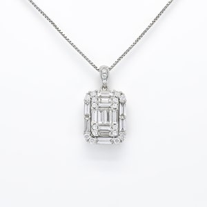 Natural Diamonds Cluster Pendan,18KT White Gold Halo Luxury Pendant, Exclusive Designer Diamond Pendant, Gift for Her