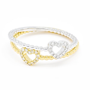 Anello con diamante naturale, anello con diamante a forma di cuore in oro 18 carati, piccolo anello con diamante, regalo per la fidanzata
