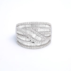 Natural Diamond Ring,  18KT White Gold  Statement Ring, Exclusive Designer Diamond Ring, Luxury Diamond Ring