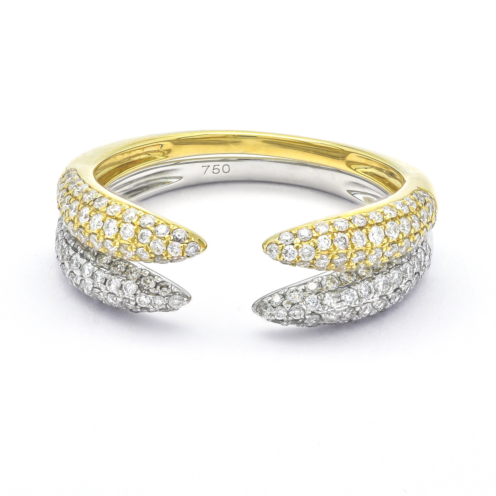 Natural Diamond Band, 18KT Gold Band, Stackable Ring, Simple Diamond Ring for her, Modern Diamond Ring