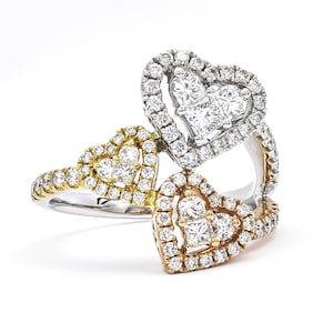 Natural Diamond Ring, 18KT White Gold Diamonds Statement Ring, Yellow Gold, Rose Gold Ring, Fine Jewelry Ring, Gift for her