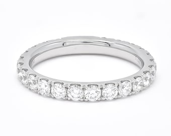 Natural Diamond Eternity Band, 18 KT White Gold Eternity Band, Gift for Her, Wedding Ring, Classic Wedding Band, Wedding Band