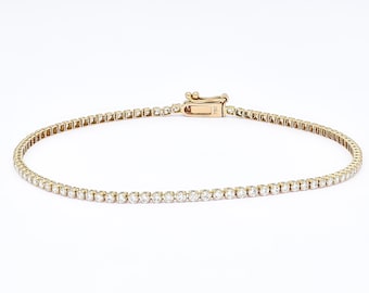 Natural Diamond Tennis Bracelet, 18KT rose  Gold Bracelet, Him and Her Bracelet, Minimalistic Bracelet, Women Diamond Bracelet