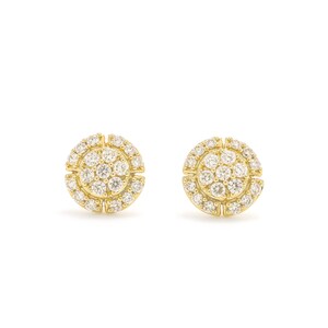 Natural Diamond Earrings, 18KT Gold Stud Earrings, Modern Diamond Earrings, Gift for her, Women&#39;s Simple Diamond Earrings