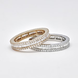 Natural Diamond Band, 18 KT Gold Diamond Full Eternity Wedding Band, Luxurious Wedding Band, Women&#39;s Diamond Wedding Band