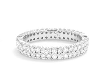 18KT White Gold Engagement Natural Diamond Band, Ring for Him or Her, Men Ring