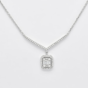 Natuurlijke diamanten hanger, 18 kt witgouden hanger ketting, luxe diamanten ketting dames, diamanten bruiloft sieraden, exclusieve ketting