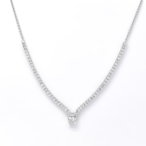 Natuurlijke diamanten ketting, 18 kt witgouden enkele rij diamanten ketting, moderne diamanten ketting dames, exclusieve bruidsketting