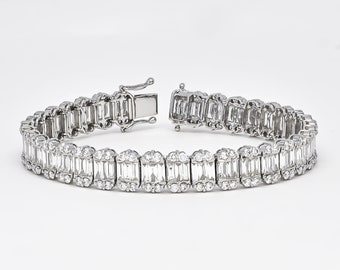 Bracelet diamant naturel, bracelet tennis en or blanc 18 KT, bracelet femme diamant exclusif, cadeau spécial diamant