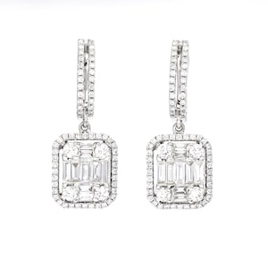 Natural Diamond Earrings. 18KT Gold Earring, Wedding Bridal Jewelry Gifts, Natural Brilliant Cut Diamond Unique Dainty Earrings