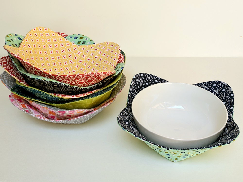 Microwave Bowl Cozy, Reversible Cozy, Hot Soup Bowl Holder, Stocking  Stuffer, Pot Holder Cozies, Gift, Gray Floral_gray