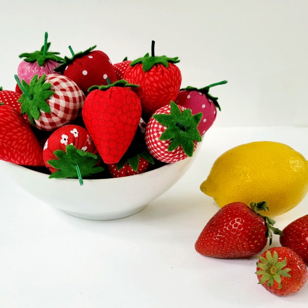 Fabric Strawberries -  Strawberry Bowl Fillers - Home Décor Strawberries