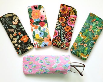 Floral Eyeglasses Case - Slim Eyeglasses Case - Reading Glasses Case - Soft Case for Eyeglasses