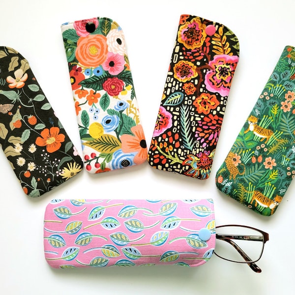 Floral Eyeglasses Case - Slim Eyeglasses Case - Reading Glasses Case - Soft Case for Eyeglasses