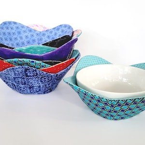 Microwave Bowl Cozy - Microwave Bowl Holder - Reversible Bowl Cozy