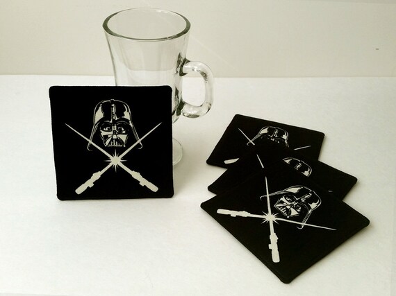 Darth Vader Coasters Star Wars Coasters Glow In The Dark Etsy