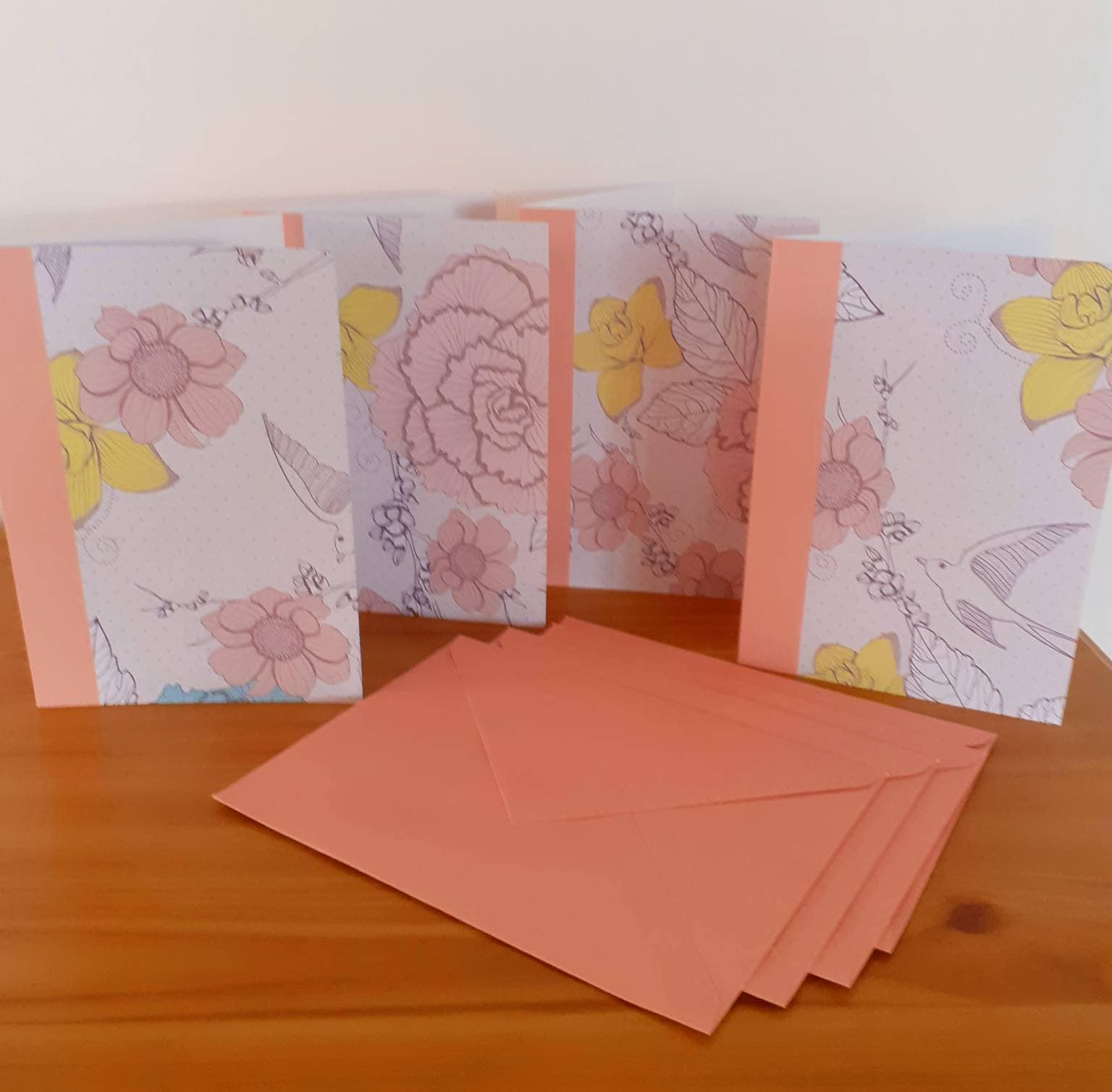 Blank card packs floral cards pack of four Etsy