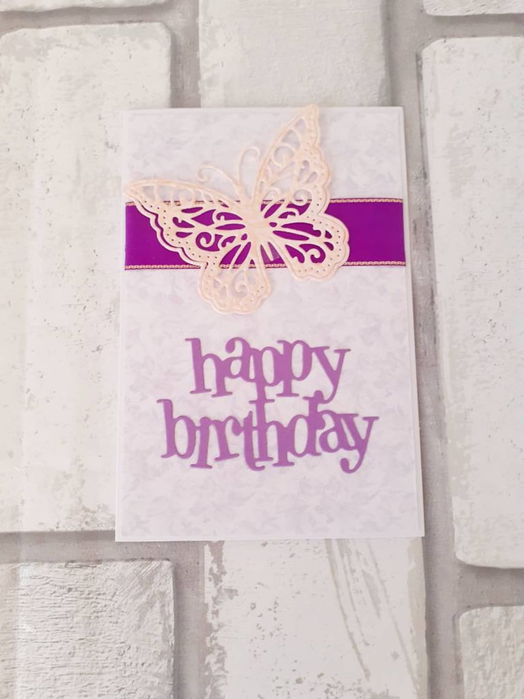 Handmade Birthday Card Cards With Butterfly Floral Card Etsy