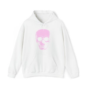 Pastel Pink Goth Skull Hooded Sweatshirt