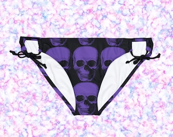 Purple Goth Skull Bikini Bottom