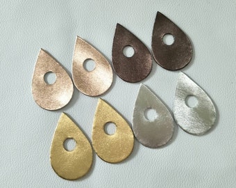 12 Pairs Mixed Pink/&Blue Shade Teardrops Die Cut Smooth Leather Teardrops Cut Outs Teardrops Shape Teardrops Cut Outs. 54mm.