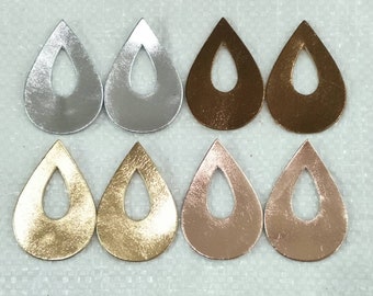 12 Pairs Mixed Pink/&Blue Shade Teardrops Die Cut Smooth Leather Teardrops Cut Outs Teardrops Shape Teardrops Cut Outs. 54mm.