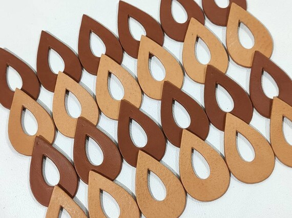 12 Pairs Mixed Pink/&Blue Shade Teardrops Die Cut Smooth Leather Teardrops Cut Outs Teardrops Shape Teardrops Cut Outs. 54mm.