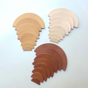 Half Circle Shape, Leather Half Circle, 8 Sizes, Vegetable Tanned Leather, Half Circle Die Cut, Half Circle Cut Outs.