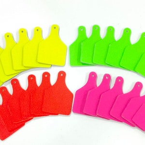 Genuine Leather Ear Tag Blanks: 2-inch Mixed Colors, 24 Pieces