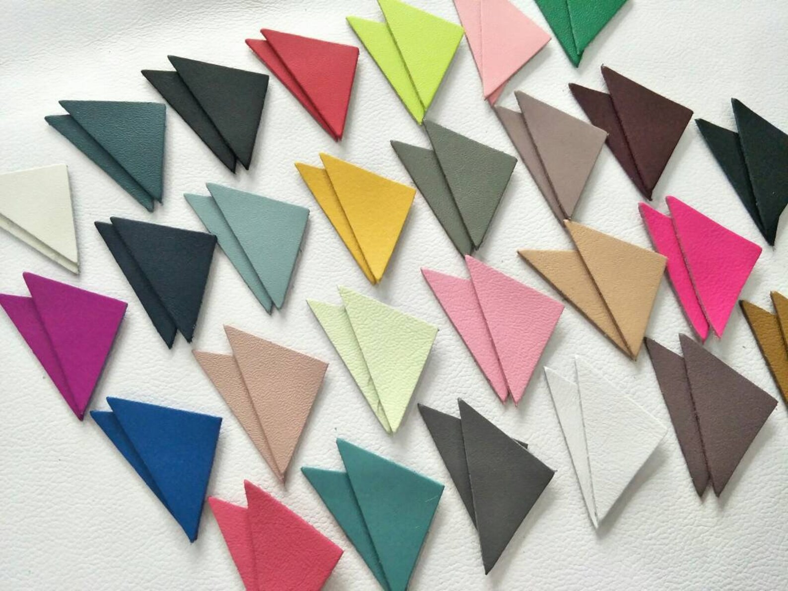 Smooth Leather Triangles 50 Pcs.25 pairs 40 mm. 50mm. Etsy