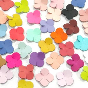Leather Flower Cutouts, Colorful Floral Shapes, DIY Craft Supplies, 25mm, 50 Pcs image 5