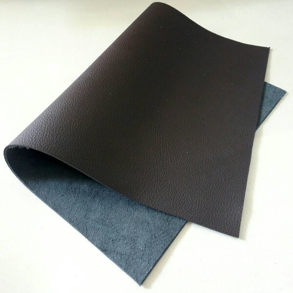 Leather Scrap, Genuine Leather, Leather Pieces, Dark Brown, Size 8.5" by 13"  Leather Scrap for DIY Projects.