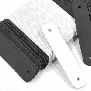 Étiquettes rectangulaires en cuir : 15-30 mm, étiquettes d’identification pour colliers d’animaux, lot de 20
