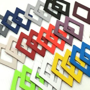 Leather Diamond Cut Outs: Mixed Colors, 2 Sizes, Earring Accessories
