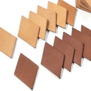 Vegetable Tanned Leather Diamond Cut Outs: Natural & Tan, 3 Sizes