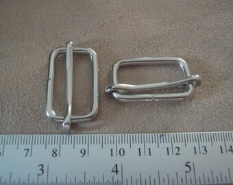 10 Pcs, 1 inch (2.5 cm./25 mm.) (inner) Nickel Strap Slider, Strap Adjuster Slider, Bag & Purse Hardware.