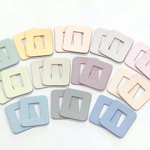 Pastel Leather Rectangle Die Cuts: 12 Pairs (32x35mm) Craft Supplies