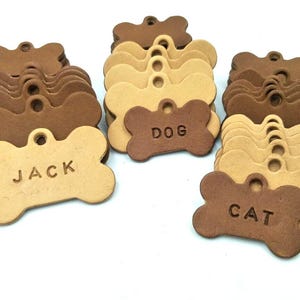 Blank Leather Dog Tag, 2 Sizes, Natural&Tan, Vegetable Tanned Leather, Leather Pet Tag, Cat ID Tag, Dog ID Tag, Dog Name Tag, Bone Dog Tag.