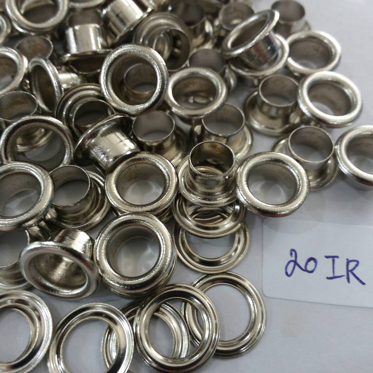 100 sets 6.3 mm. Hole Metal Eyelets Grommets with Washers
