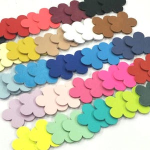 Flower Shape, Leather Flower, 6 Sizes,  Mixed Colors, Genuine Leather, Leather Flower Die Cut, DIY Projects.