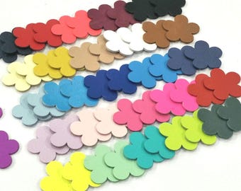 Gestanste leren bloemen: gemengde kleuren, 6 maten - DIY Craft Supply