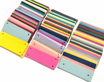 Mixed Leather Rectangle Tags: 3 Sizes, 20 Pieces