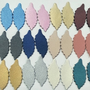 Metallic Leather Leaf Die Cuts: Mixed Metal Colors, 4 Sizes