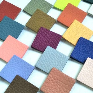 Textured Genuine Leather Squares: Mixed Colors, Die Cut Shapes